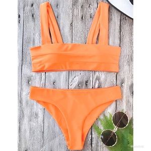 NWT Zaful Women's Wide Straps Bandeau Bikini